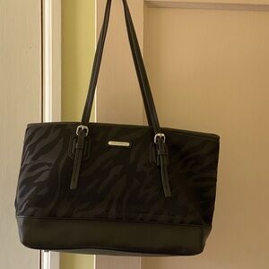 Dana Buchman Black Zebra Print Shoulder Bag